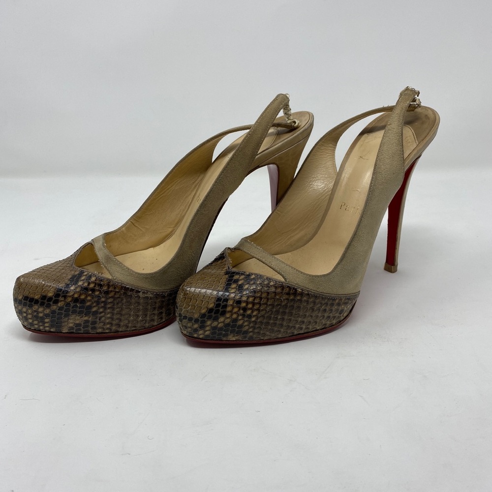 Louboutin Sandy Python Slingbacks 39.5 - image 1